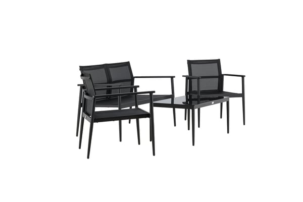 Sohvasarja, Break, Tuoli: 81x65 cm, Sohva: 81x105 cm, Pöytä: 43x90 cm, Musta