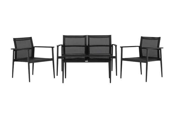 Sohvasarja, Break, Tuoli: 81x65 cm, Sohva: 81x105 cm, Pöytä: 43x90 cm, Musta
