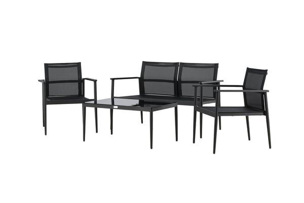 Sohvasarja, Break, Tuoli: 81x65 cm, Sohva: 81x105 cm, Pöytä: 43x90 cm, Musta