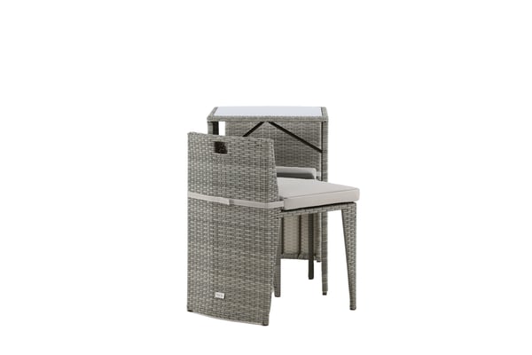 Kahvilasetti, Savanna, Pöytä: 75x66x50 cm Tuoli: 71x55x45 cm, Harmaa