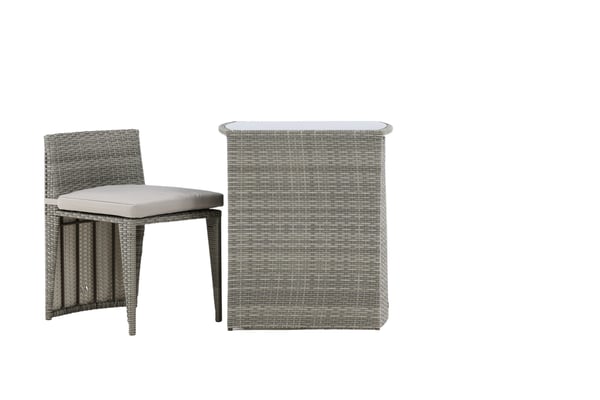 Kahvilasetti, Savanna, Pöytä: 75x66x50 cm Tuoli: 71x55x45 cm, Harmaa