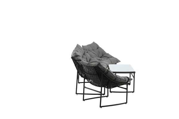 Sohvasetti, Tina, Tuoli: 75x66 cm Sohva: 75x118 cm, Musta