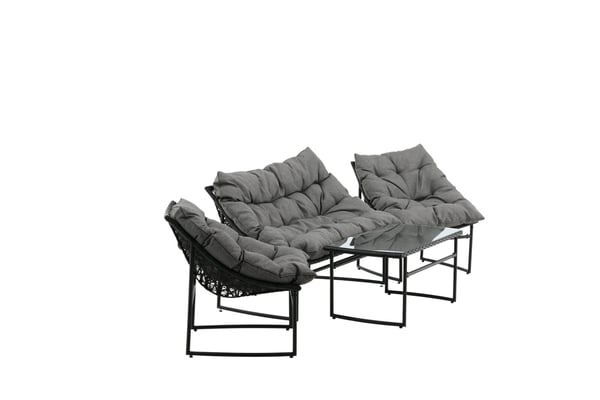 Sohvasetti, Tina, Tuoli: 75x66 cm Sohva: 75x118 cm, Musta