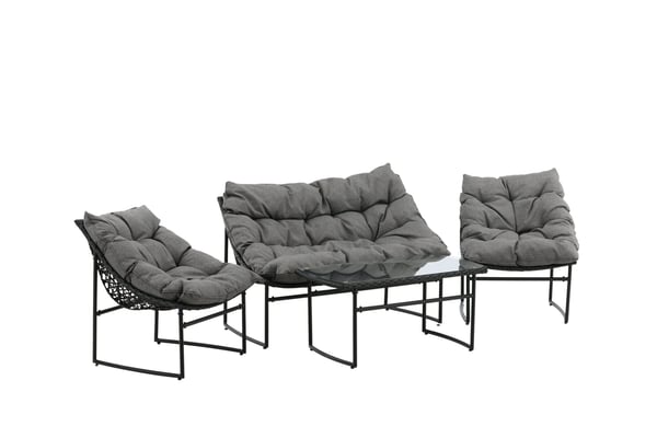 Sohvasetti, Tina, Tuoli: 75x66 cm Sohva: 75x118 cm, Musta