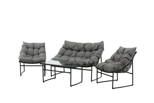 Sohvasetti, Tina, Tuoli: 75x66 cm Sohva: 75x118 cm, Musta