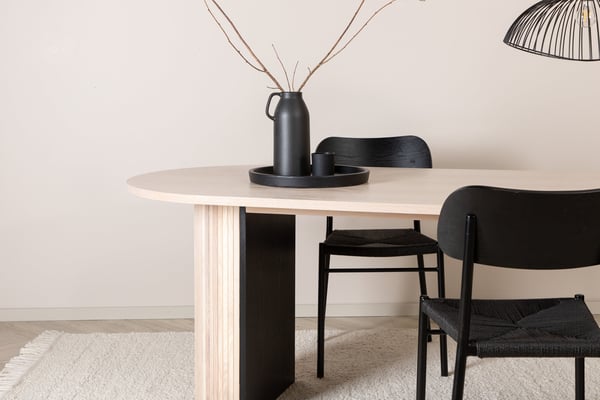 Ruokapöytä, Bianca Oval, 75x200x90 cm, Valkoinen