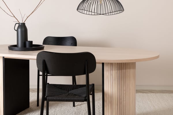 Ruokapöytä, Bianca Oval, 75x200x90 cm, Valkoinen
