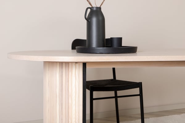 Ruokapöytä, Bianca Oval, 75x200x90 cm, Valkoinen