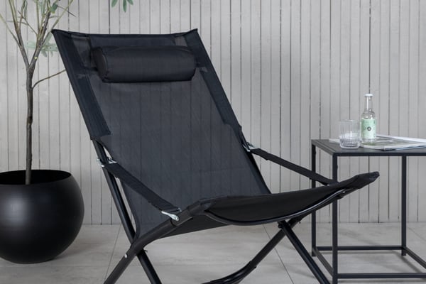 Tuoli, Seville Taitettava Rentoutus, 84x89x63 cm, Musta