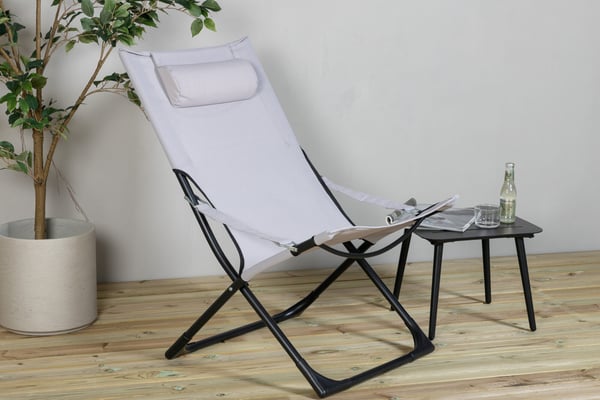 Tuoli, Seville Taitettava Rentoutus, 84x89x63 cm, Harmaa