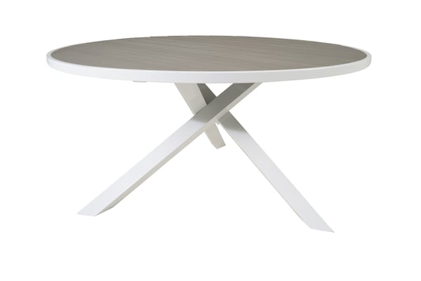 Pöytä, Parma, ø140 cm, Valkoinen/Harmaa