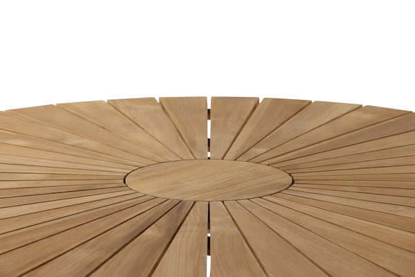 Ruokapöytä, Mexico, ø140 cm, Valkoinen/Tiikki