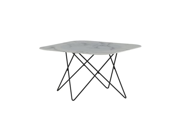 Sohvapöytä, Tristar-sohvapöytä, 80x80x50 cm, Musta/Valkoinen