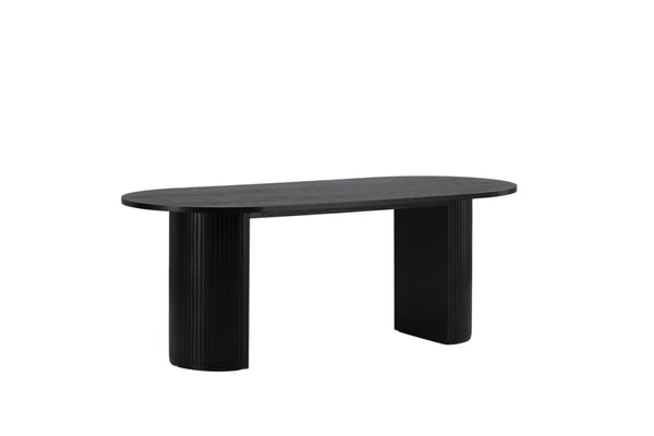 Ruokapöytä, Bianca Oval, 75x200x90 cm, Musta
