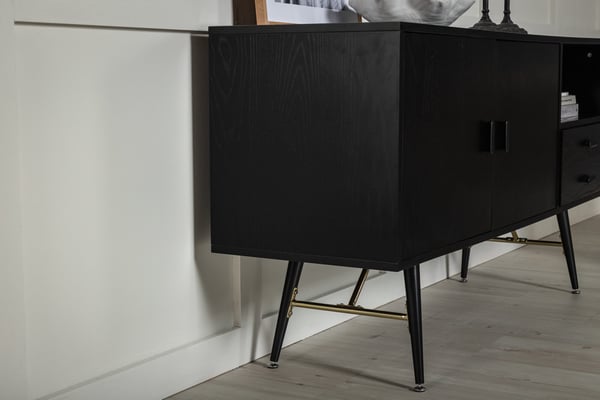 Säilytysyksikkö, Kulta, 160x80 cm, Musta