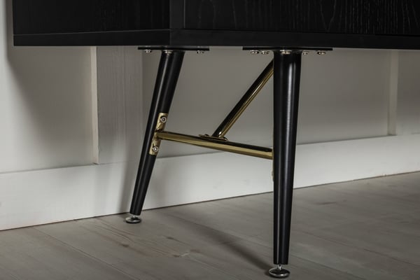Säilytysyksikkö, Kulta, 160x80 cm, Musta