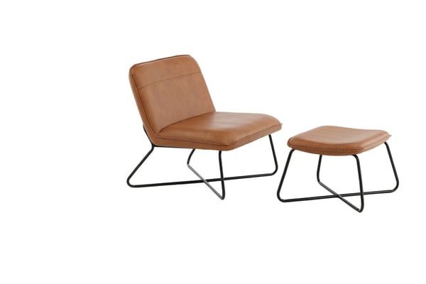 Nojatuoli ja jalkarahi setti, X-Lounge, 75x71x78 cm, Ruskea