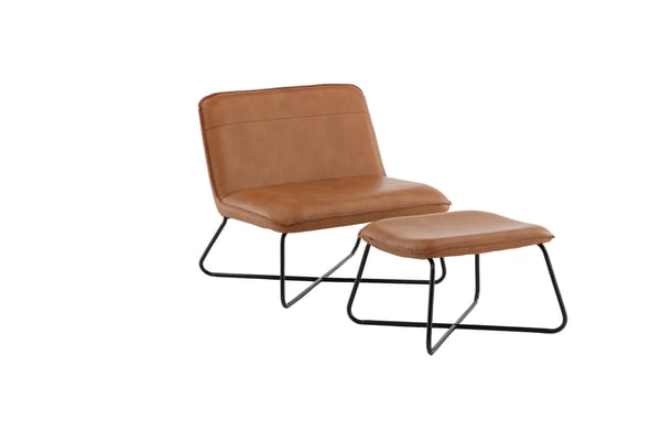 Nojatuoli ja jalkarahi setti, X-Lounge, 75x71x78 cm, Ruskea