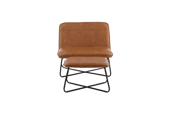 Nojatuoli ja jalkarahi setti, X-Lounge, 75x71x78 cm, Ruskea