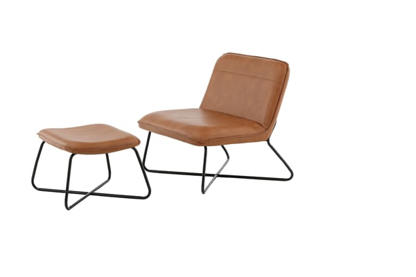Nojatuoli ja jalkarahi setti, X-Lounge, 75x71x78 cm, Ruskea