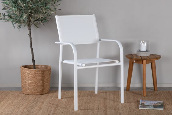 Nojatuoli, Santorini 2-pack, 58x56x88 cm, Valkoinen Nojatuoli, Santorini 2-pack, 58x56x88 cm, Valkoinen