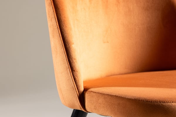 Ruokatuoli, Velvet Matstol 2-pack, 57x50x76.5 cm, Ruosteinen Oranssi