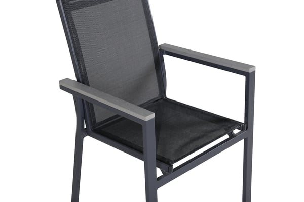 Nojatuoli, Parma 2-pack, 59x57x90 cm, Musta/Harmaa