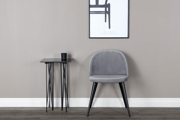 Ruokatuoli, Velvet Matstol 2-pack, 57x50x76.5 cm, Harmaa