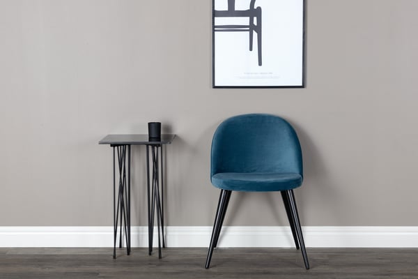 Ruokatuoli, Velvet Matstol 2 kpl, 57x50x76,5 cm, Sininen