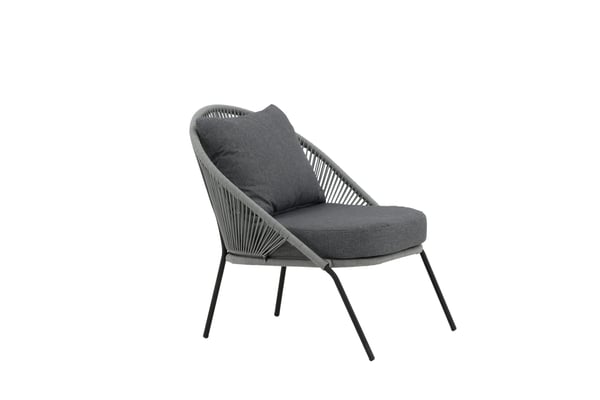 Lounge-tuoli, Lindos 2 kpl, 85x78x73 cm, Harmaa