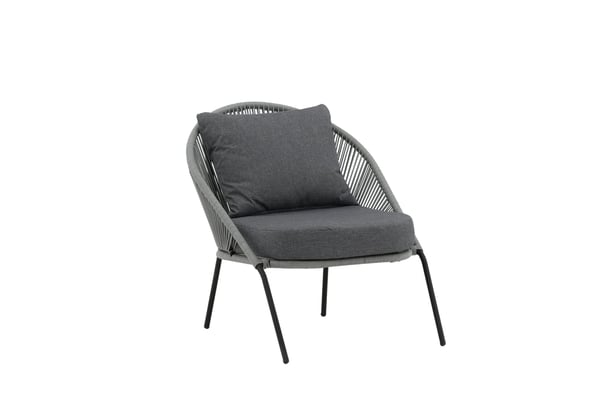 Lounge-tuoli, Lindos 2 kpl, 85x78x73 cm, Harmaa