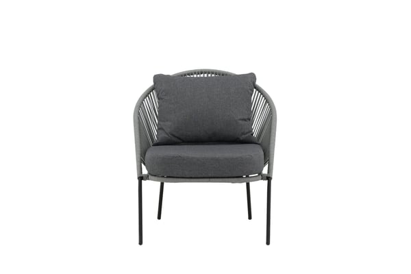 Lounge-tuoli, Lindos 2 kpl, 85x78x73 cm, Harmaa
