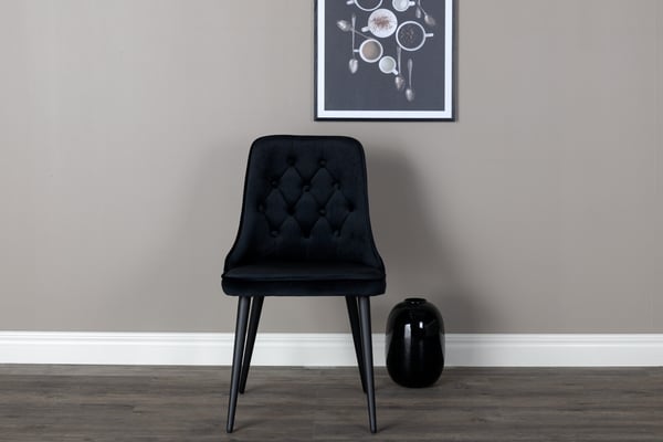 Ruokatuoli, Velvet Deluxe, 66x50x88,5 cm, Musta