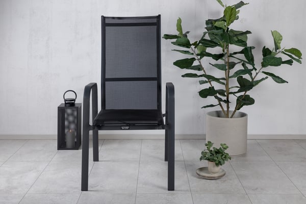 Nojatuoli, Copacabana 2-pack, 65x56,5x110 cm, Musta