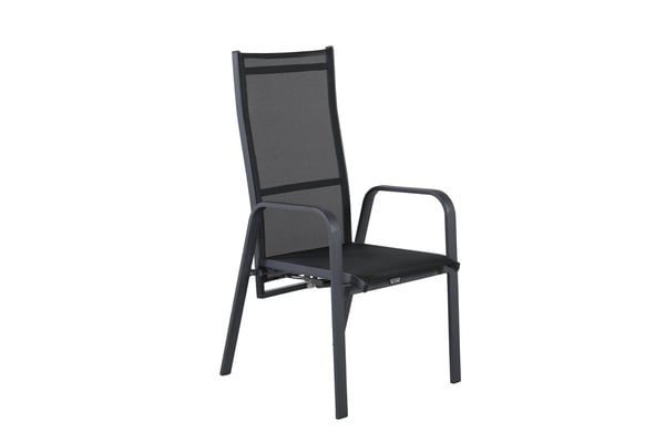 Nojatuoli, Copacabana 2-pack, 65x56,5x110 cm, Musta