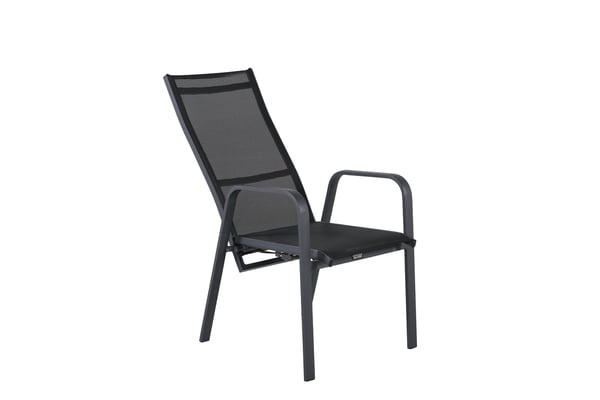 Nojatuoli, Copacabana 2-pack, 65x56,5x110 cm, Musta