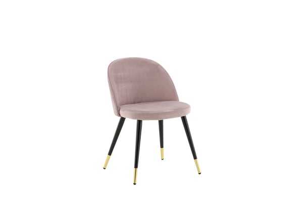 Ruokatuoli, sametti 2 kpl messinki, 57x50x76,5 cm, vaaleanpunainen