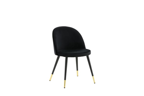 Ruokatuoli, sametti 2-pack messinki musta, 57x50x76.5 cm, musta
