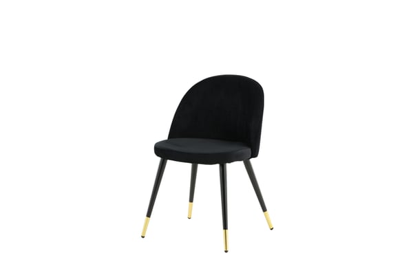 Ruokatuoli, sametti 2-pack messinki musta, 57x50x76.5 cm, musta