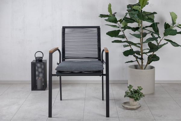 Ruokatuoli, Dallas 2-pack, 63.5x57x83.5 cm, Musta