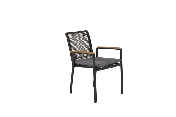Ruokatuoli, Dallas 2-pack, 63.5x57x83.5 cm, Musta