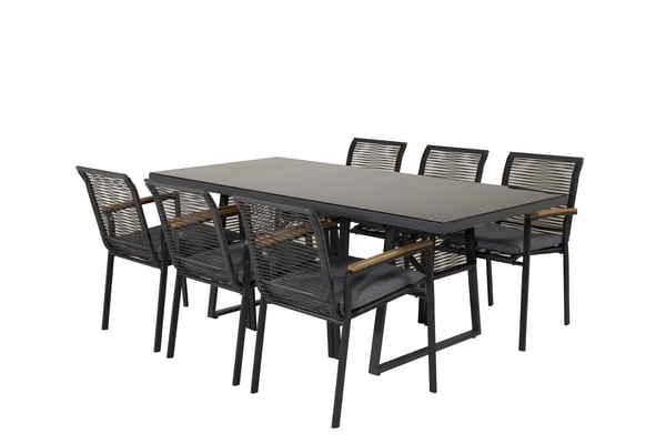Ruokatuoli, Dallas 2-pack, 63.5x57x83.5 cm, Musta