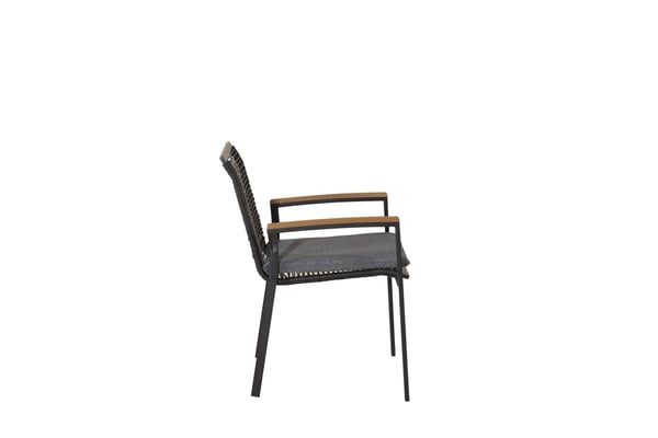 Ruokatuoli, Dallas 2-pack, 63.5x57x83.5 cm, Musta