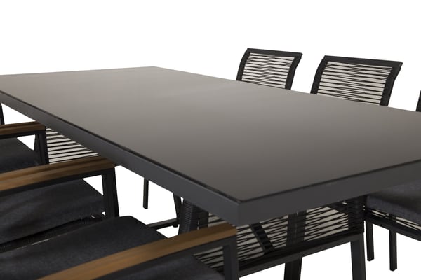 Ruokatuoli, Dallas 2-pack, 63.5x57x83.5 cm, Musta