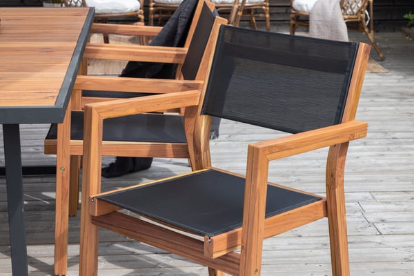 Pinottava tuoli, Venice 2-pack, 60x61x85 cm, Musta