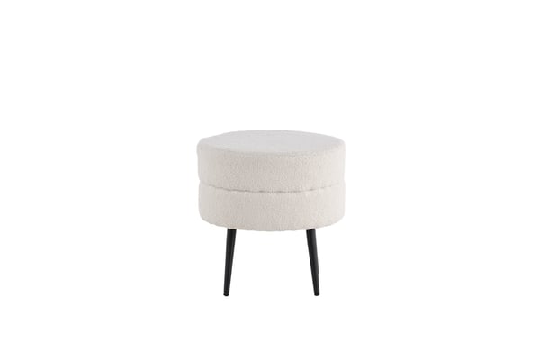 Istuin Puffi, Potkupallo Offwhite Teddy, 40x40 cm, Valkoinen