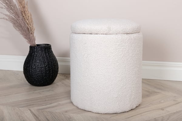 Pouf, Limpen, 40x32 cm, valkoinen