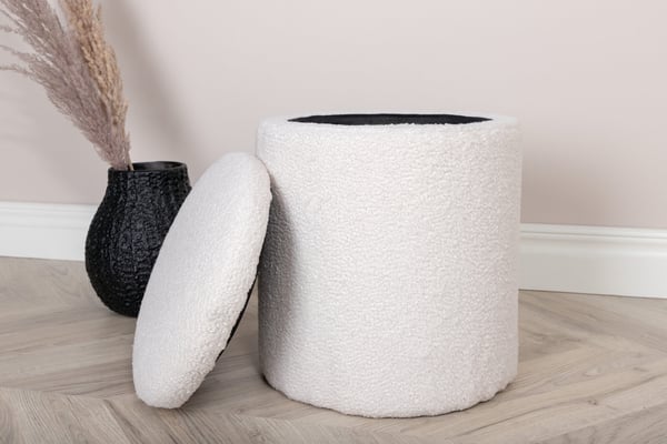 Pouf, Limpen, 40x32 cm, valkoinen