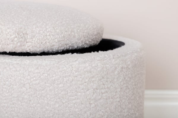Pouf, Limpen, 40x32 cm, valkoinen