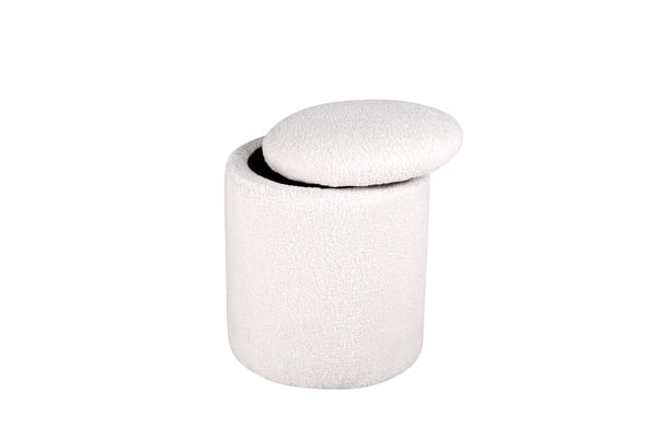 Pouf, Limpen, 40x32 cm, valkoinen
